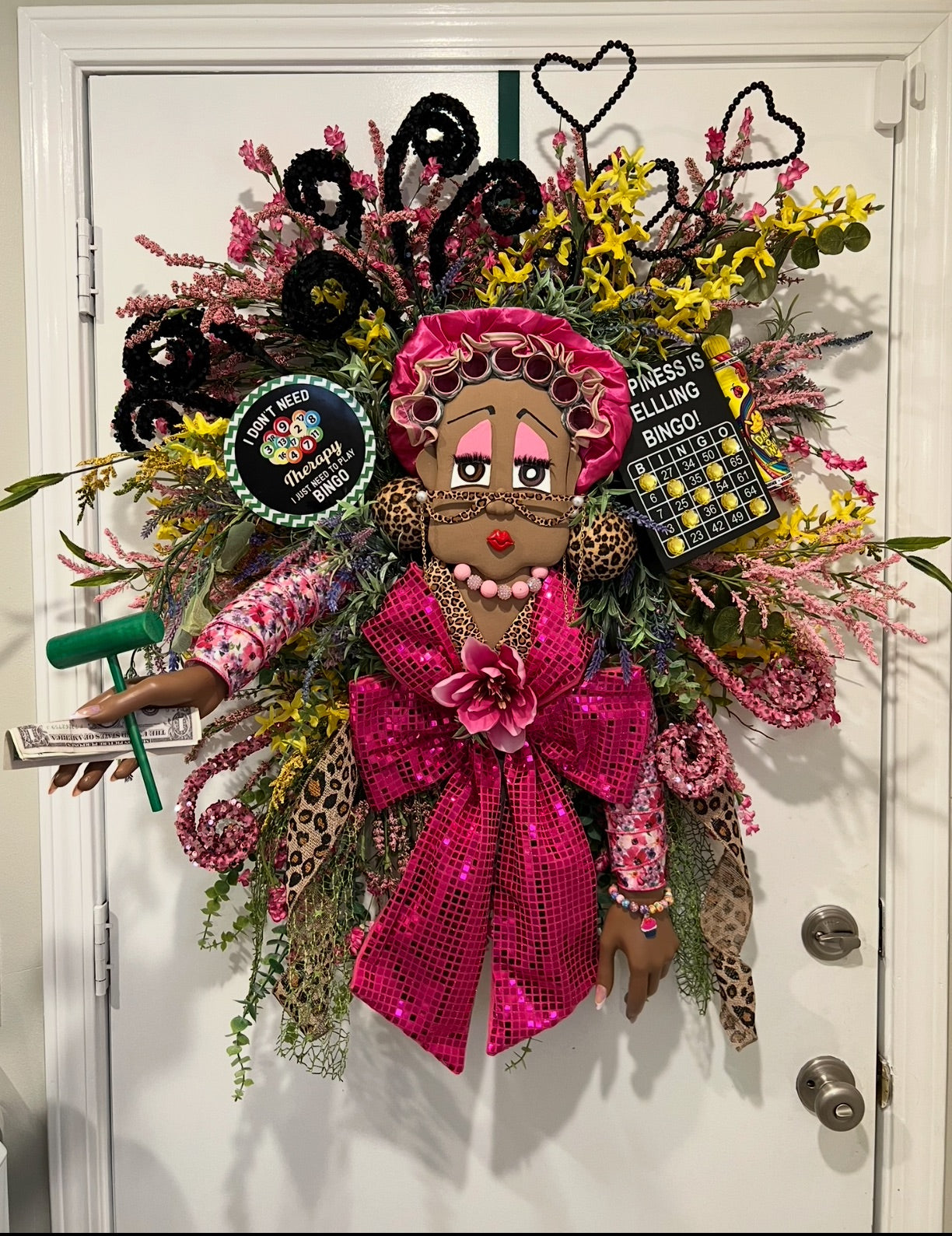 Bingo Queen Glam Wreath – Bold, Sassy & Fabulous