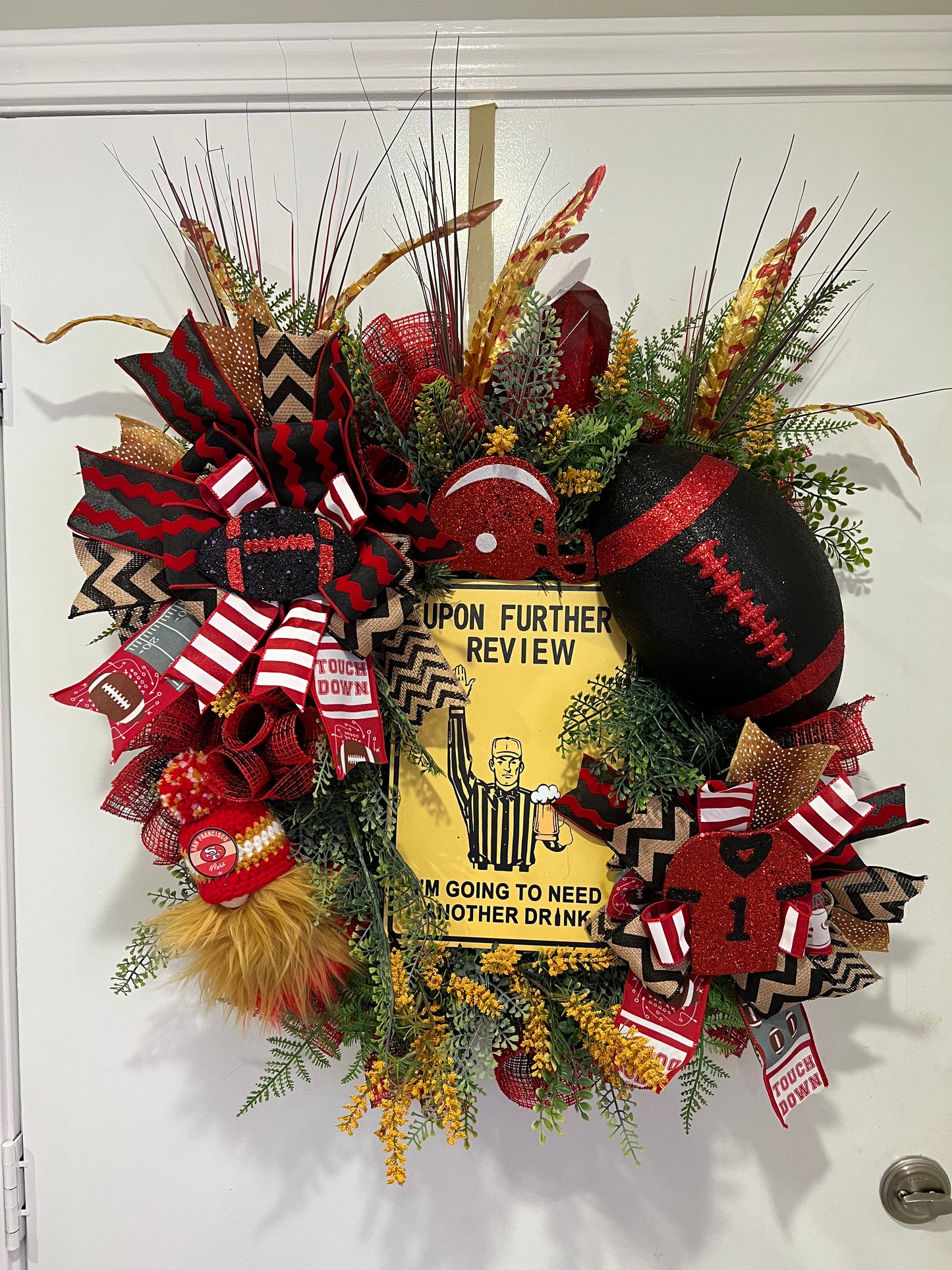 Game Day Glory Wreath – San Francisco 49ers Football Fan Door Décor